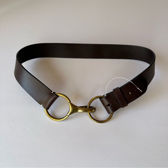 Ariat Brown Leather Bridle Belt Size Small Gold Tone Clip Buckle - Picture 3 of 12